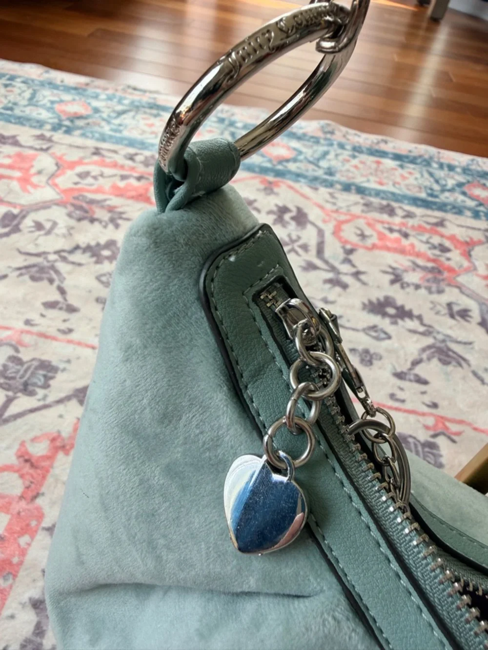 Juicy Couture Queen Couture Hobo Shoulder Bag in Sage Green. - Picture 15 of 16